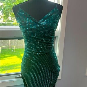 Honey and Rosie Teal Sequin Formal Dress sz M